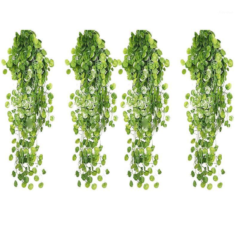 

4Pcs Artificial Ivy Leaf Garland Fake Plants Hanging Begonia Leaves Ivy Garland Wall Decoration Party Wedding Vines1, Green