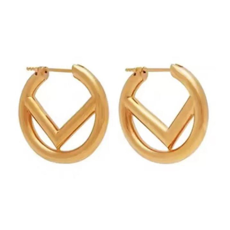 

Luxury jewelry Earrings Womens Classic Circle Ear Studs Letters Fashion Lady Exquisite Jewelry Brass Ladies Elegant