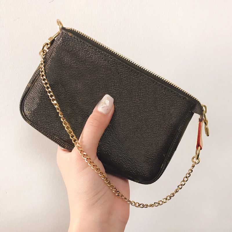 

Wholesale Women Designer Shoulder Bags High Quality Flower Canvas leather Mini Handbags Fashion ladies Small bag Cosmetics Red Envelopes Messenger Purse M58009, Brown-flowers