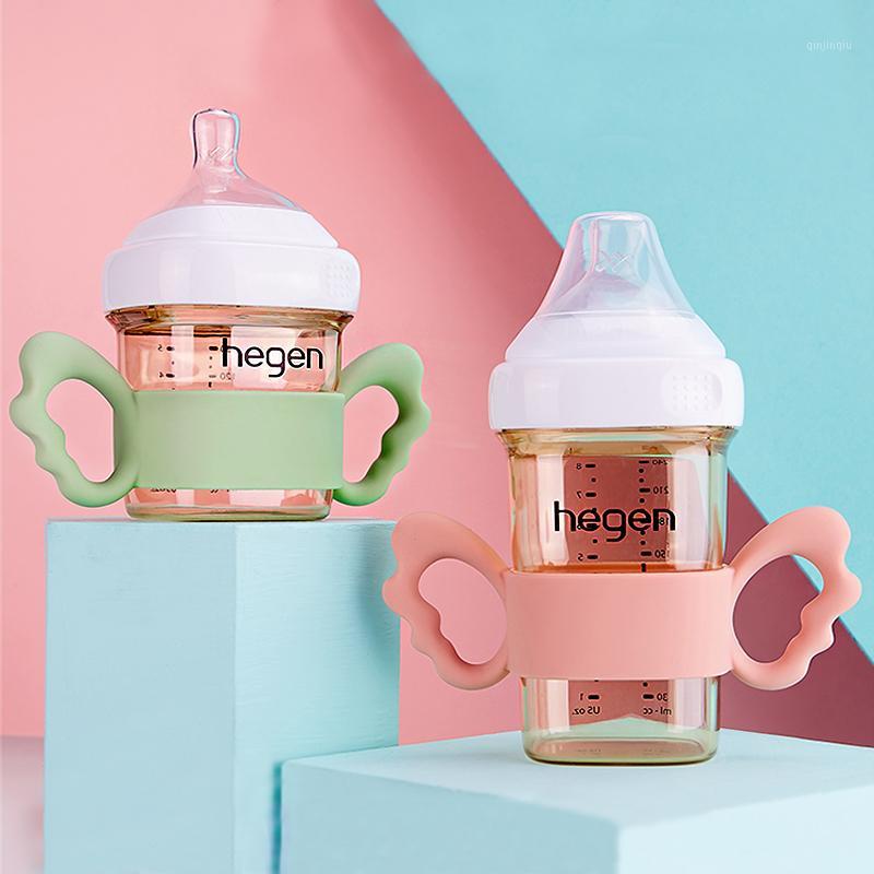 

baby feeding hegen bottle handle baby Silicone teether Soft and safe handle for auxiliary milk drinking bottle cover1