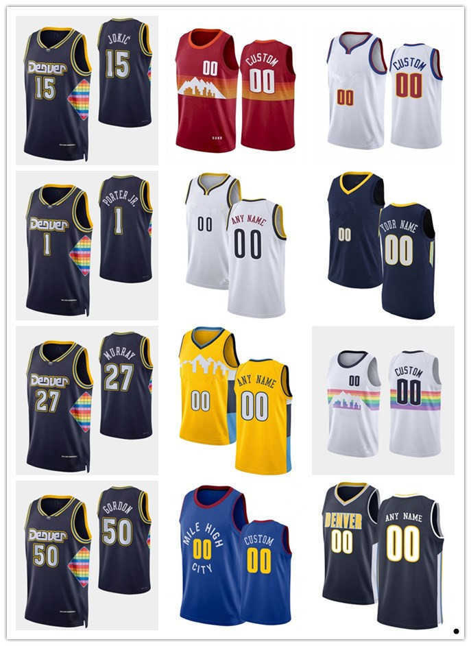 75ème maillot sur mesure Denver'nugugets'men femmes jeunesse Nikola 15'Jokic Jamal 27 Murray 50 Aaron Gordon 1 Michael Porter Jr. Jersey de baske