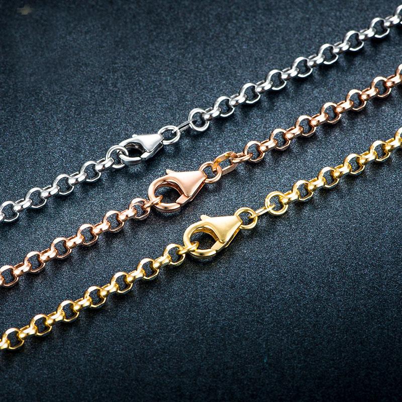

Solid AU750 Gold Necklace Chain Women Cable Link Necklace