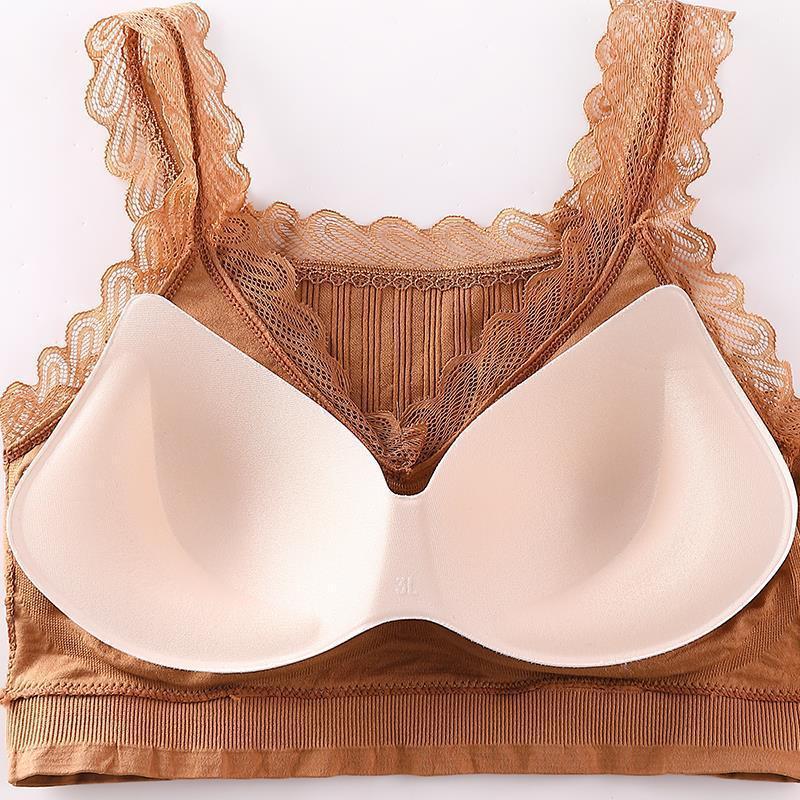 

New sexy and versatile bottoming lace suspender, threaded bra, back wrapped sports tank top, light proof bra woman1, Black