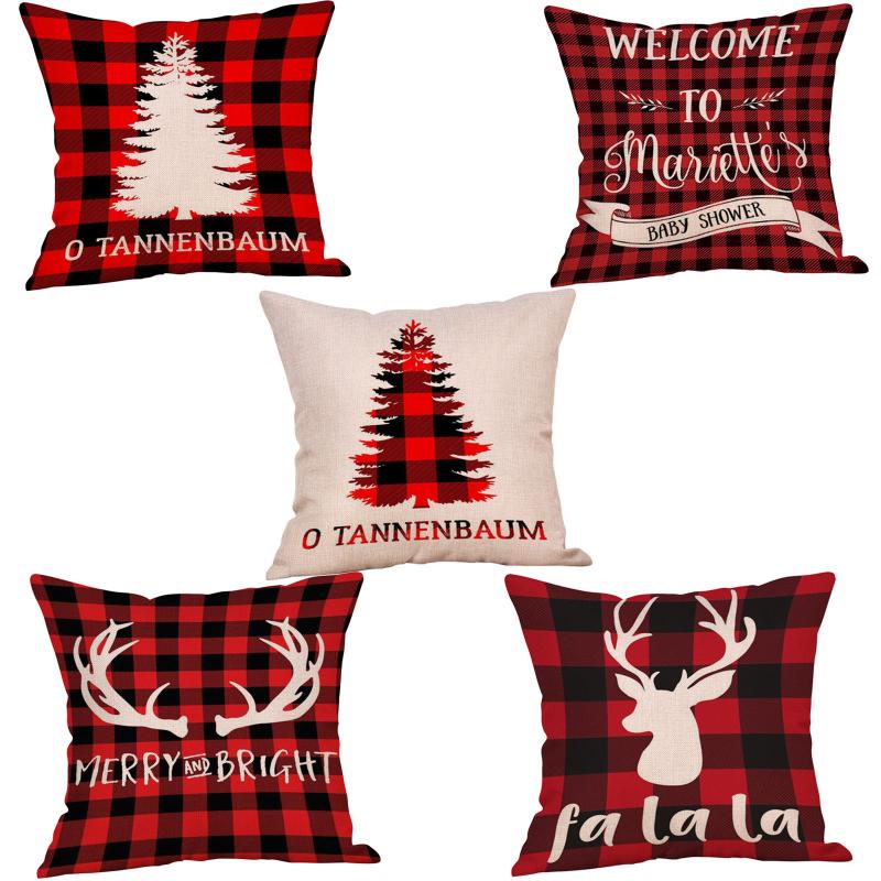 

Fashionable Christmas Ornaments Faceless Doll Pillow Covers Santa Claus Pattern Pillowcase With 5 Patterns Optional 928 Pillow Case