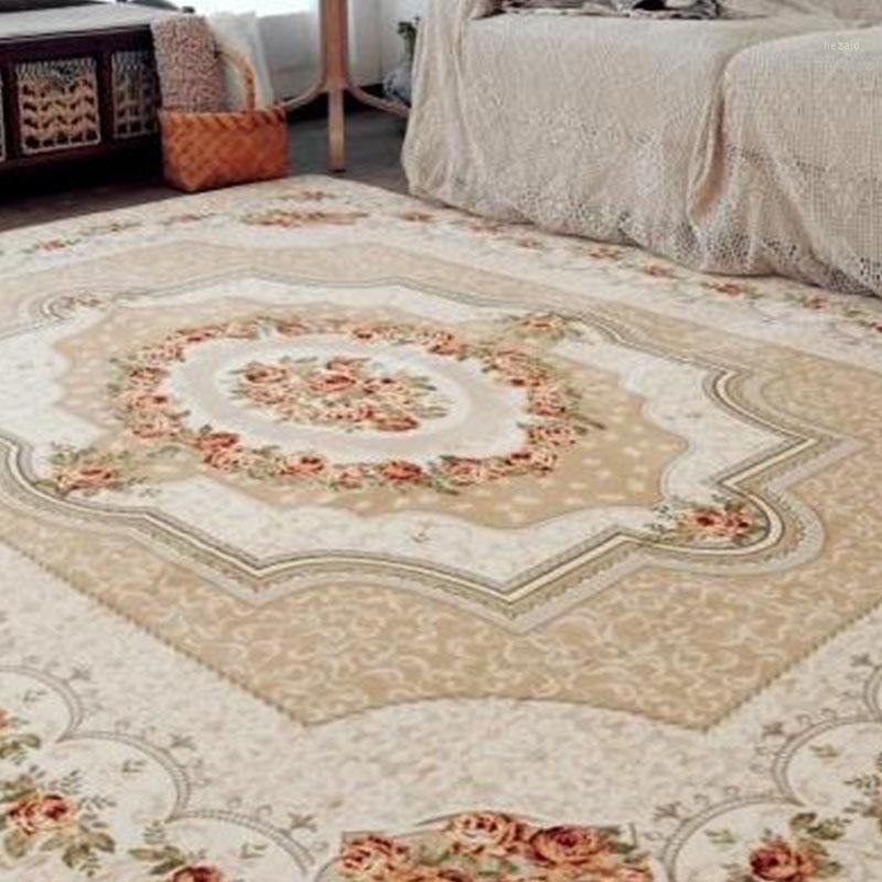 

Rectangular Rugs for Living Room Carpet Floor Mat European Style Bedside Soft Bedroom Modern Sofas Mats Life Plush Carpets Rose1, Red