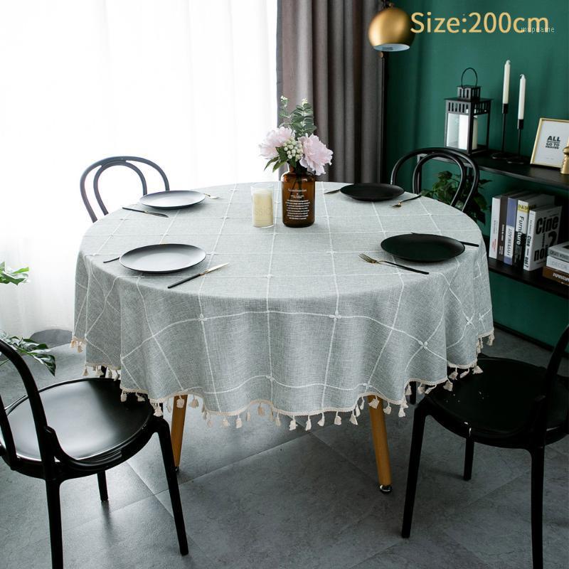 

With Tassels Multifunctional Dining Room Washable Hotel Home Kitchen Nordic Style Restaurant Round Table Cloth Dustproof Modern1, Coffee