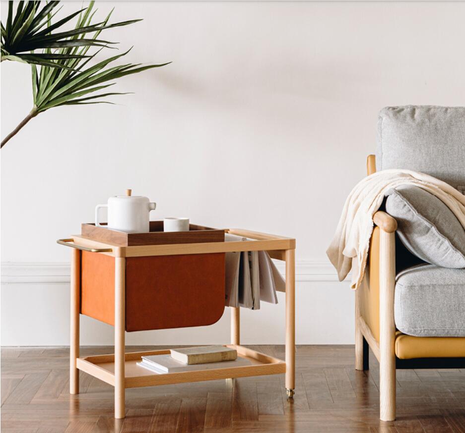 Small side of the frame | Nordic solid wood side of a few small carts sofa side of a few tea table small wine rack-image-632362696