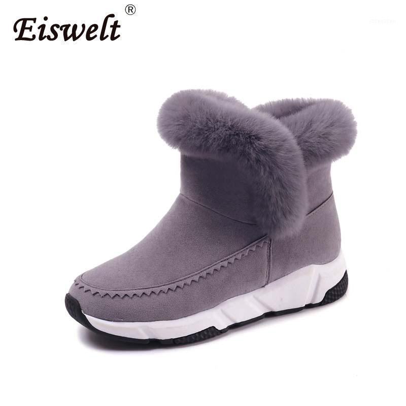 

Boots EISWELT 2021 Winter Wedge Patchwork Faux Fur Fashion Women Shoes Woman Platform Warm Snow Femme Ladies Boot Black1, Black