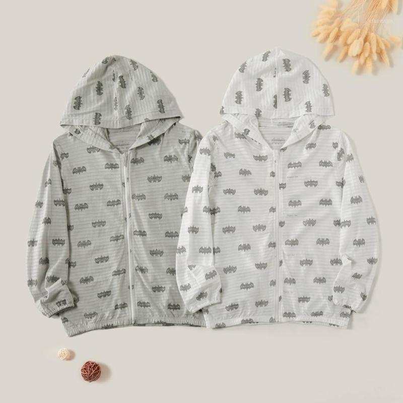 

PatPat 2020 New Summer Fashionable Bat Print Striped Hoodie Coat for Kids Boy Coat Clothes1, Gray