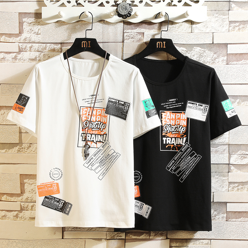 

New Short Sleeve t Shirt Men's 2021 Black White Summer Tshirt Top Tees Classic Brand Fashion Clothes Plus Size M-5xl o Neck Ik8k, Ht20229 c