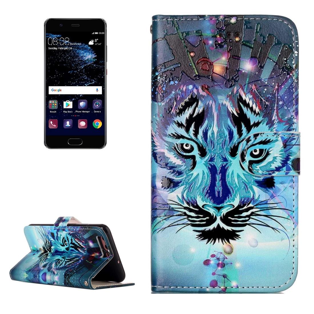 

For Huawei P10 Gloss Oil Embossed Wolf Pattern Horizontal Flip Leather Case with Holder Card Slots Wallet Photo Frame