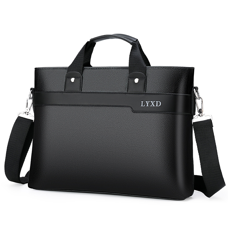 

Jun Briefcase Shoulder Bag Handbag Laptop Men's Leather Folder For a4 Documents Designer Tote Chain Business Travel Messenger Ba 220221
