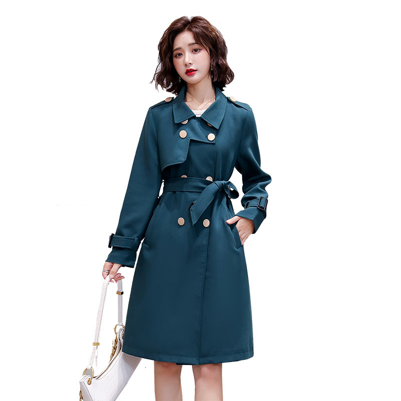 

Female Fashion with Double-breasted Coat Spring Sleeve Long Office Outerwear Ladies Jacket R610 8jgo, Haji