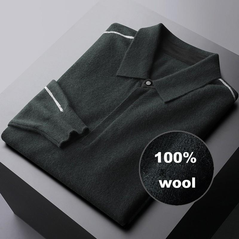 

Classic 100% Wool Mens Sweaters Luxury Autumn Winter Business Casual Sweater Male Fashion Fit Keep Warm Man Sweaters 3XL, Black