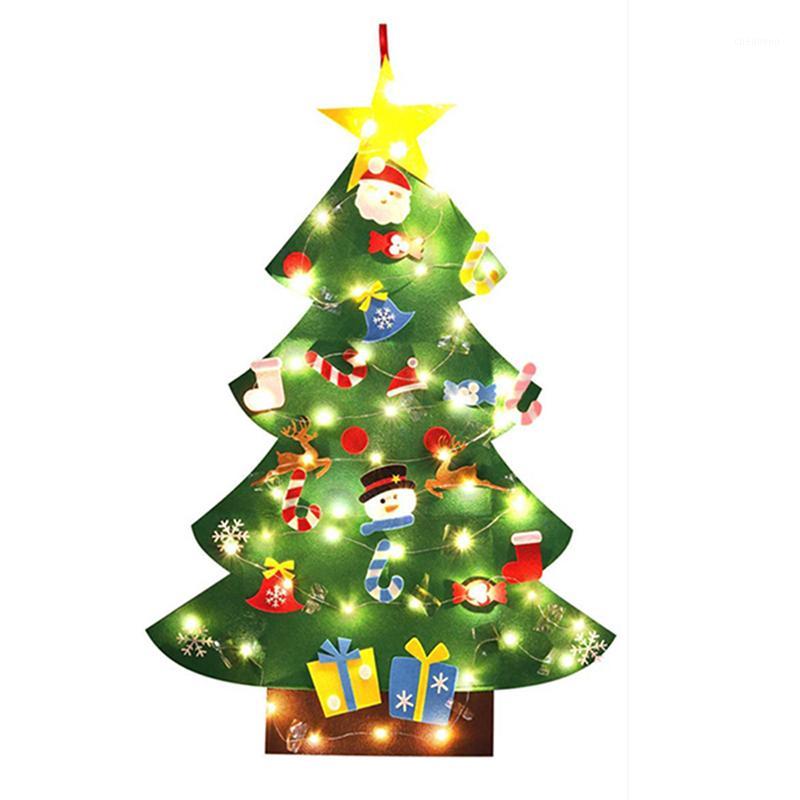 

3.2Ft Creative Felt Christmas Tree with 26 Pcs Ornaments Christmas Wall Hanging Decor Decorations Xmas Gifts with Ligh1