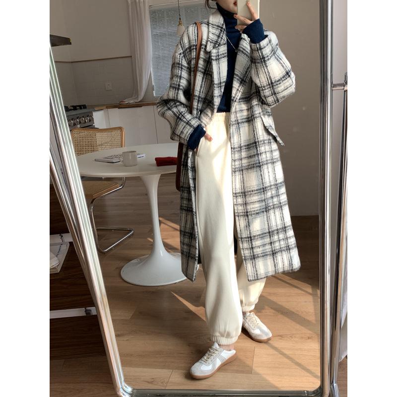 

Alpaca wool + ~ long case grain cloth coat in han edition female woolen cloth coat the new 2020 autumn and winter, See chart