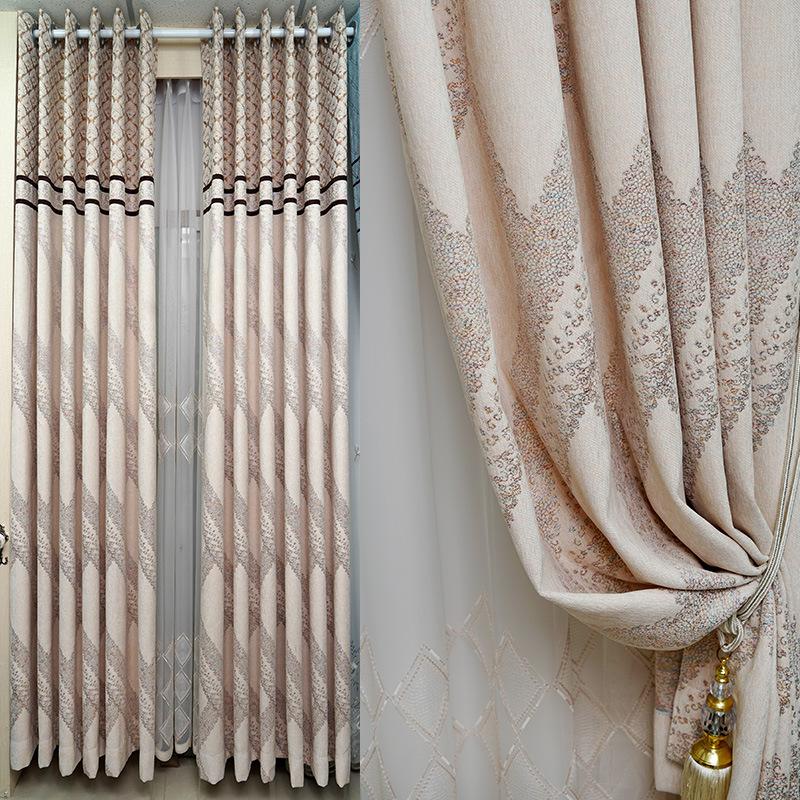 

New High-end Living Room Bedroom Blackout Cashmere Chenille Curtains Modern Minimalist Nordic Curtains, Tulle