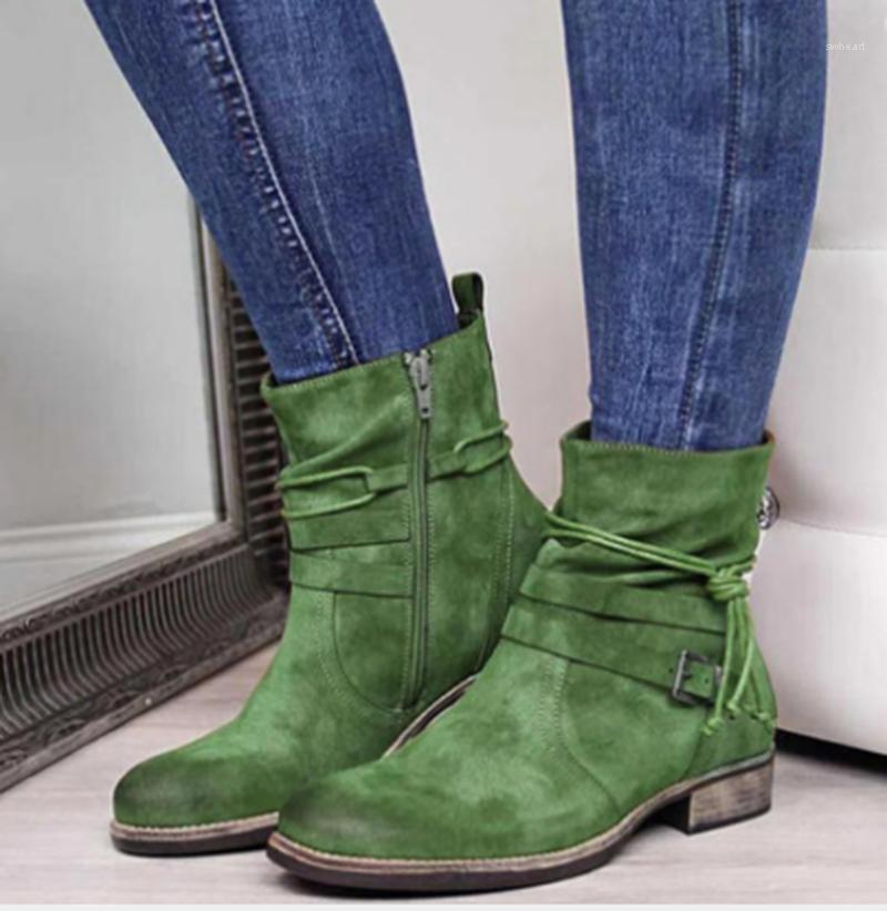 

ankle boots low heels soft women matin boot shoes woman booties autumn matin shoe chaussures femme zapatos mujer sapato K02301, Brown