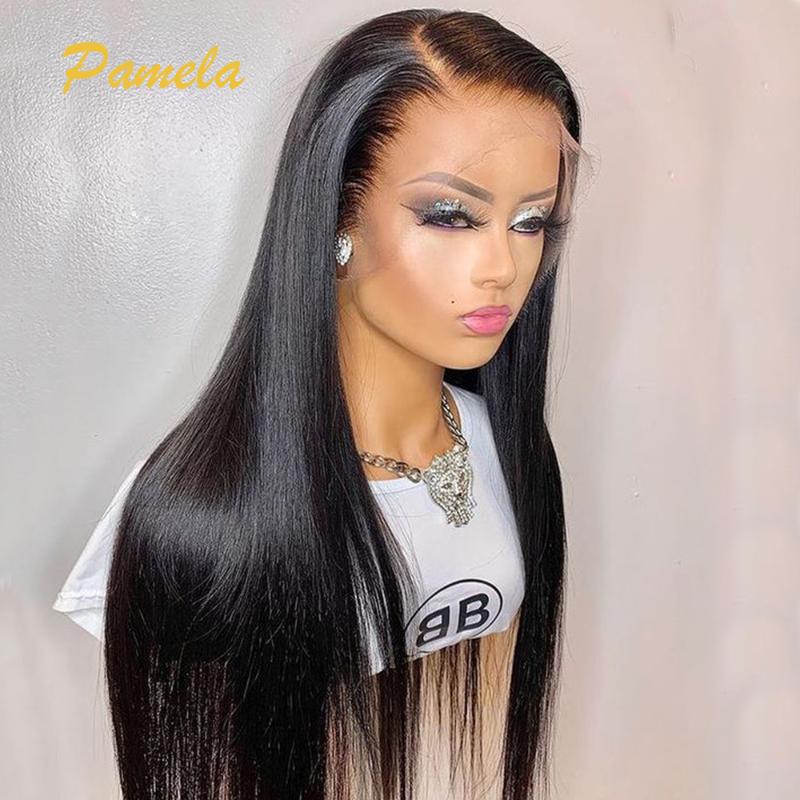 

13x6 Swiss Hd Lace Wig For Women Human Hair Straight 13x6 Transparent Lace Wigs Pre Plucked Hd Transparent Frontal Wig, As pic
