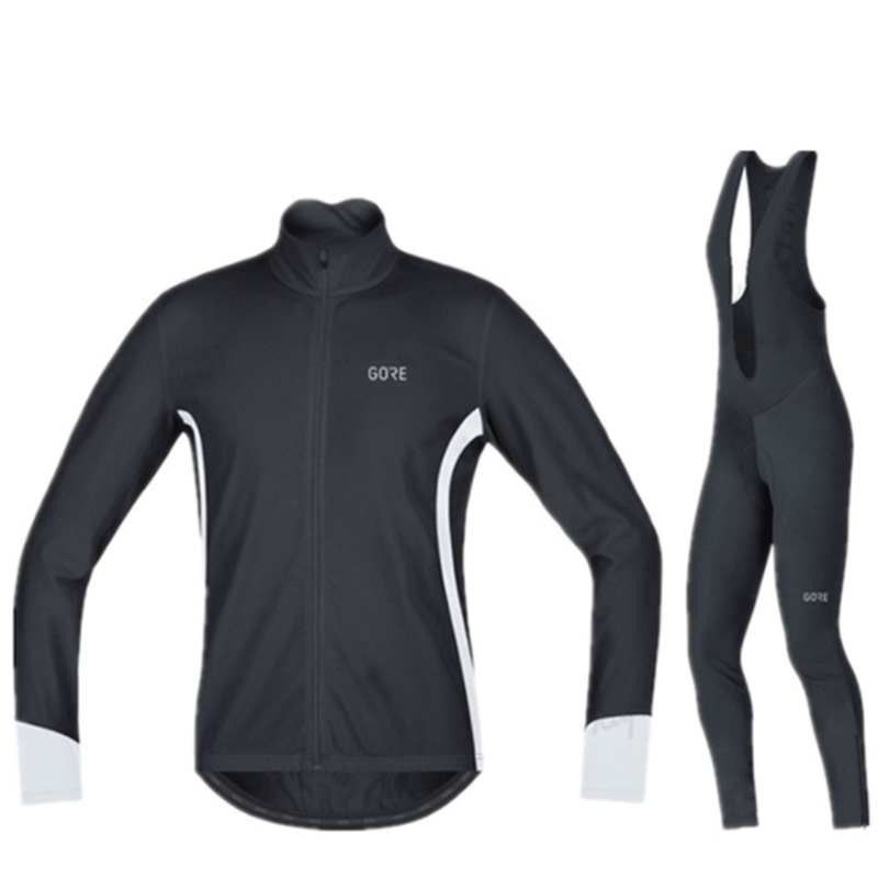 

GORE 2020 Ropa ciclismo hombre Winter warm long-sleeved bib pants cycling jersey suit eauipacion ciclismo mtb bike clothing set, Fleece suit