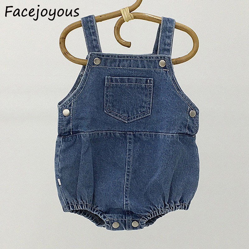 

2021 New Newborn Sleeveless Bodysuits Infant Kids Pocket Denim Overalls Girl Boy Clothes Fashin Bodysuit Onesie Baby Clothing Xtjn, Blue