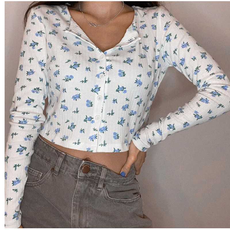 

Women' sexy short flower running sports cardigan Lapel yoga sports T-shirt button quick drying breathable fitness training suit, Blue