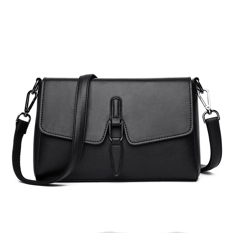 

British Fashion Simple Small Square Bag Women's Designer Handbag 2021 High-quality PU Leather Chain Mobile Phone Shoulder bags, Black