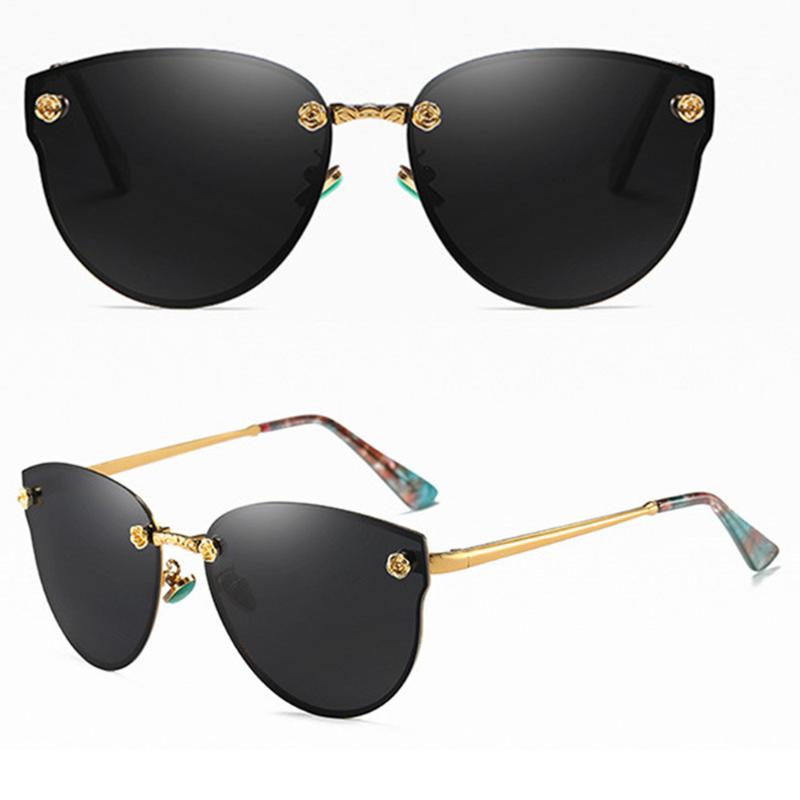 

2020 women's sunglasses polarized glasses uv400 sun glasses rimless gafas de sol fashion female eyewear lents de sol mujer