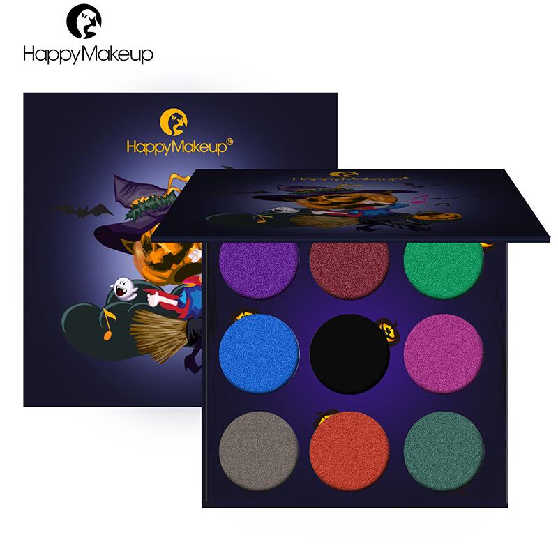

9 Color Sequins Pearl Eyeshadow Pearl Diamond Halloween Eyeshadow Palette Ghost Festival Waterproof Eye Shadow Korean Cosmetics, 1pc
