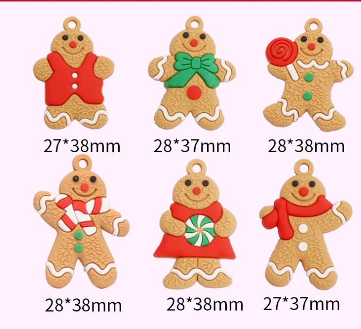 

Gingerbread Man Christmas Tree Pendant wind chime bell Snowman Xmas Tree bird Angel Christmas Pendant mix designs
