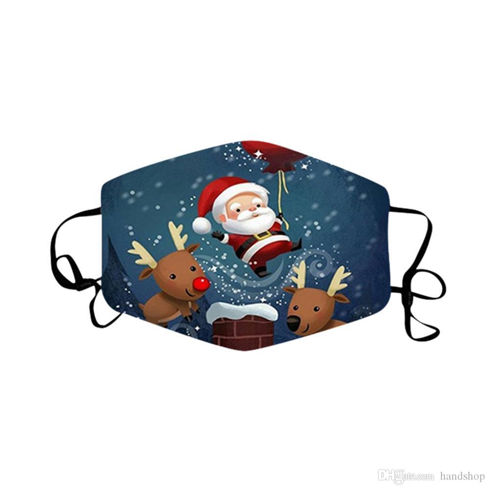 

Adult Christmas face calico mask anti-fog washable cotton Party designer