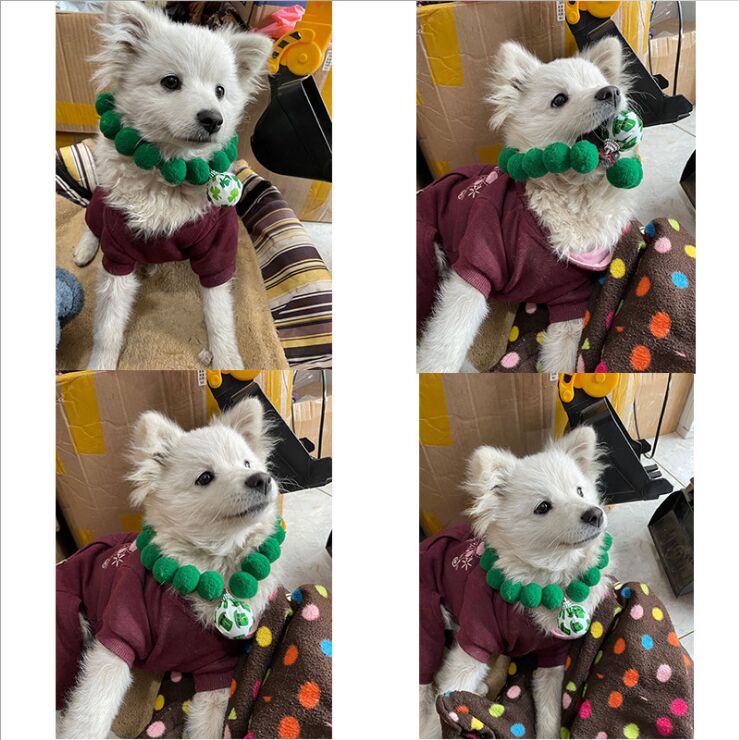 

3pic/set rish Day Pet Tie Collars St. Patrick' Day Dog Cat Hairy Ball Collars Teddy Tie