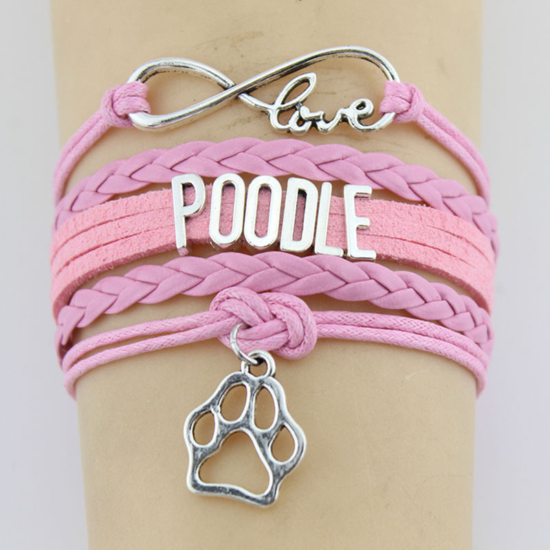 

Infinity Love Poodle Paw Charm Wrap Bracelets Paw Print Charms Animal Bracelet Gifts for Women & Men Bracelets Jewelry