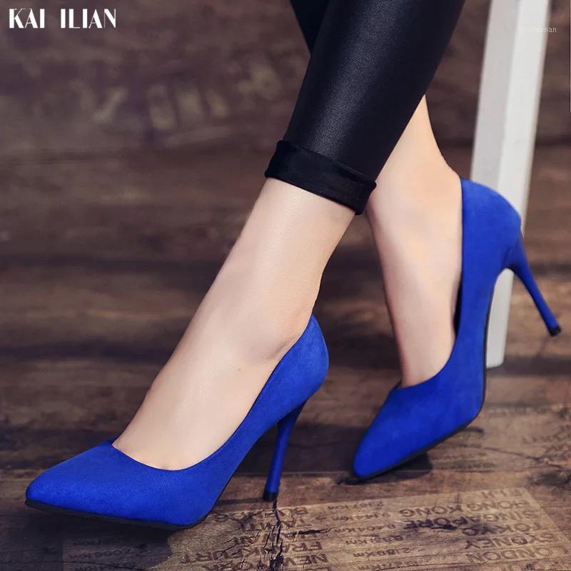 

Shoes Women 2020 high heels office Lady shoe pointed toe thin heels blue pink ladies shoes fashion Female conncise comfortable1, Black