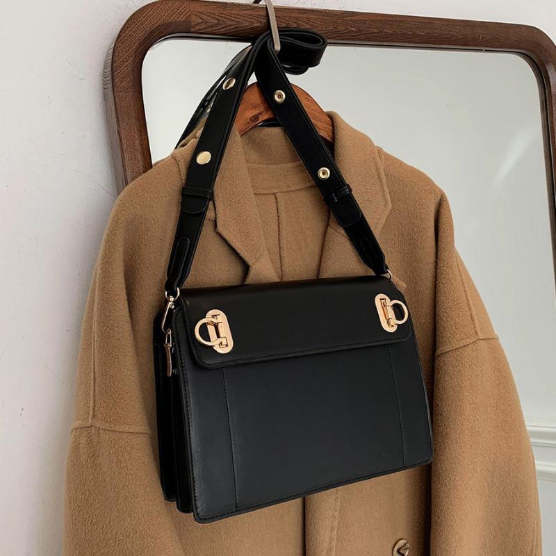 

Designer Vintage PU Leather Flap Crossbody Bags for Women 2021 Fashion Trend Handbag Female Solid Color Shoulder Purses, White