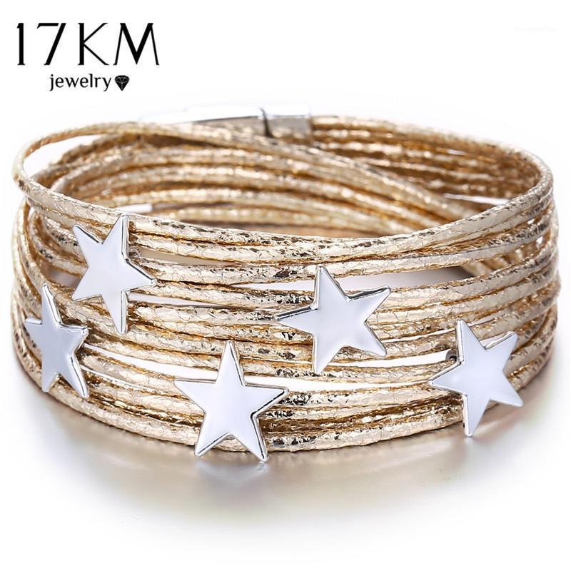 

17KM 3 Color Star Multiple Layers Bracelets For Women Vintage Magnetic Wrap Bracelets Charms 2019 New Fashion Jewelry Femme1