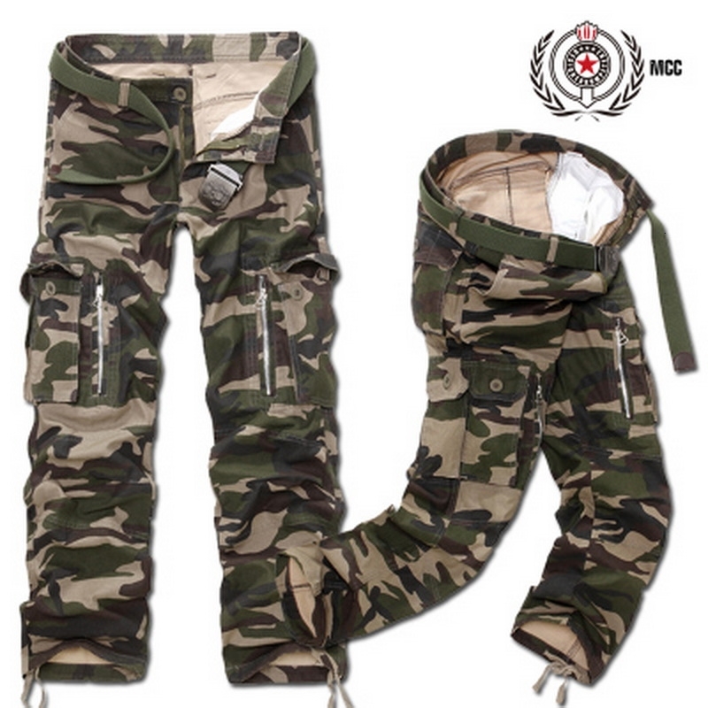 

2021 New Spring Autumn Pants Men's Casual Camouflage Military Pocket Oversize Trouers Xvua, 012 7 no belt