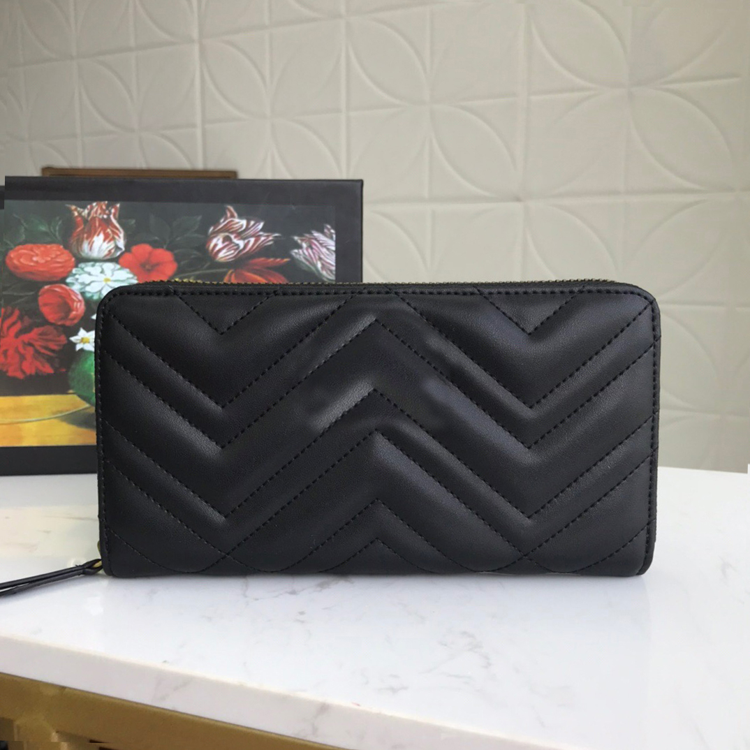 

High Quality luxurys designers wallet Purse Woman Fashion Clutch purses Marmont soho classic zipper wallet Card Holder Purse Box Dust Bag, Red;black