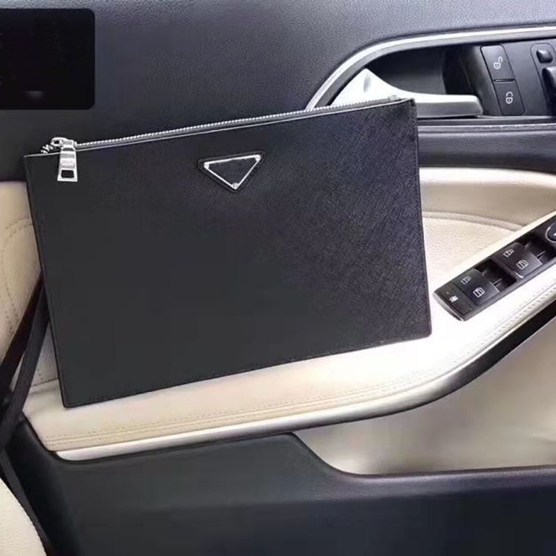 Mens Envelope Bag Ultra Thin Fashion Clutch Genuine Leather Casual Business Bags Men Coin Purse CosmeticTote Zippy Wallets Travel Toiletry Pouch
