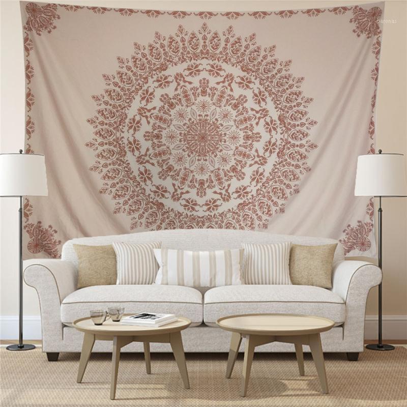 

Boho Floral Pink Carpet Wall Tapestry Mandala India Bohemia Elephant Tenture Hippie Home Decor Wall Cloth Tapestries1