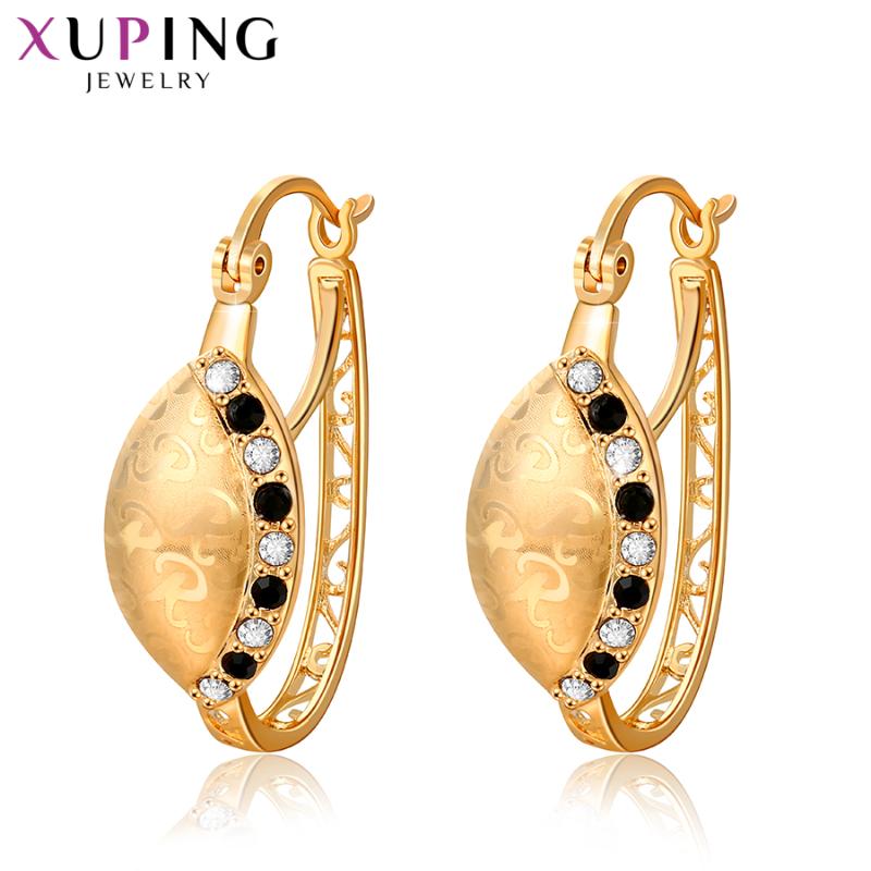 

Xuping Fashion Vintage Jewelry for Women Gold-Color Plated Hoops Earrings Party Temperament Exquisite Gifts 95039