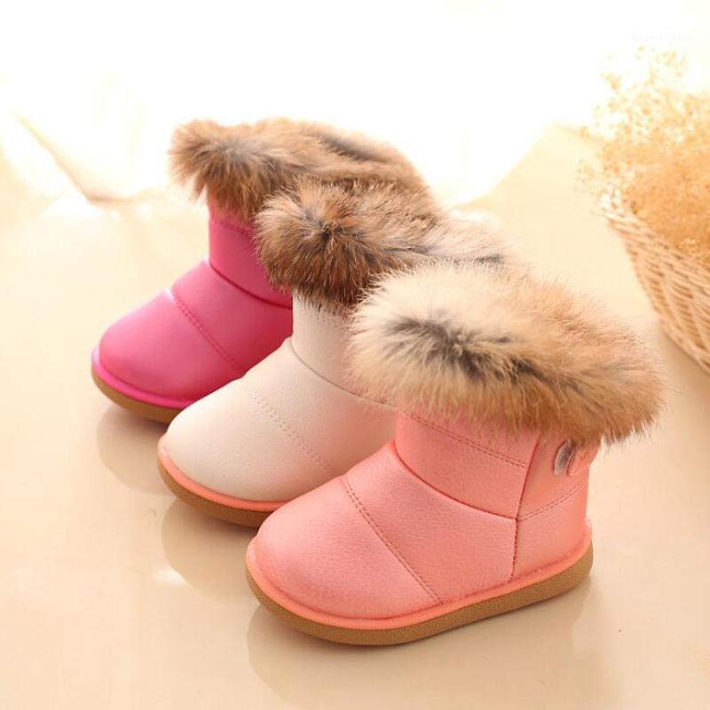 

Girls Snow Boots 2020 Winter Warm Fashion Boots Children Fur Soft Bottom Toddler's Cotton Shoes White1, Pink