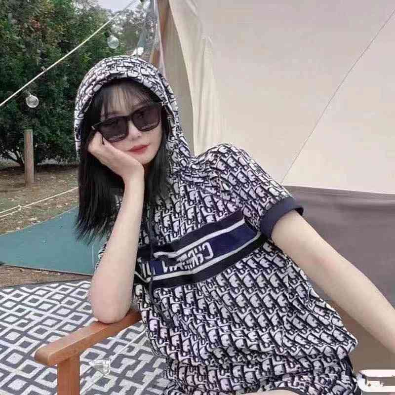 2022 Factory Wholesale New Model hooded short sleeve casual sportswear women's shorts loose fashion