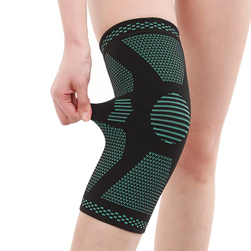 

1PCS Breathable Basketball Football Sport Safety Kneepad Volleyball Knee Pads Training Elastic Knee Support Protect hot, Green