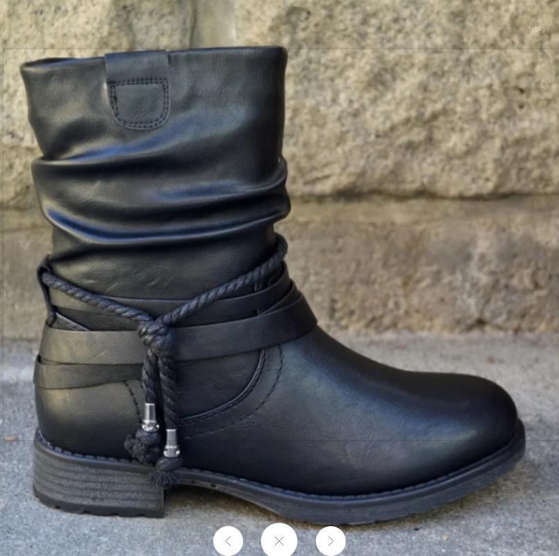 

2021 Fashion Winter Ankle Boots Woman PU Zipper Thick Boots Round Toe Motorcycle Winter Female Fur Warm Bota Mujer 35-431, Brown