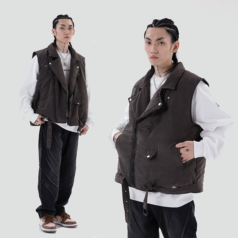 

2021 New Sleeveless Zipper Fly Mens Down Coat Men and Women Harajuku Thick Windbreaker Winter Jackets Streetwear Oversize Casual Vest Jn8u, Blue