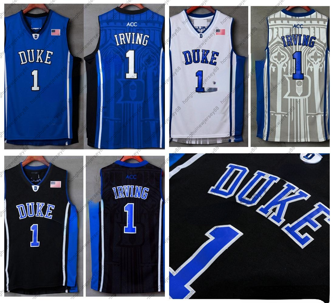 

Mens Duke Blue Devils #1 Kyrie Irving College Basketball Jerseys Vintage White Blue Black Stitched Shirts -XXL, Duke black