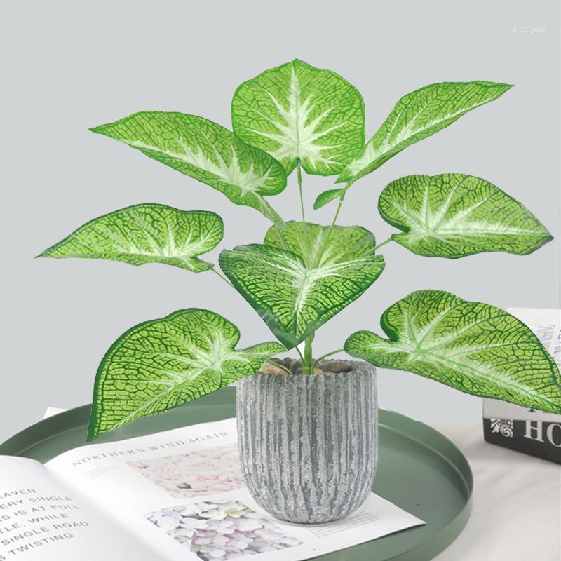 

9 Heads Creative Artificial Green Plant Artificial Taro Leaves Ornament Photo Props Fashion SimulatedTaro Leaves1, Red