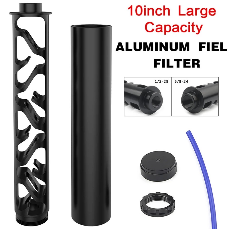 

10 inch Single Core 1 2-28 5 8-24 Aluminum Oil Fuel Filter Automotive car Vehicle Modified filters