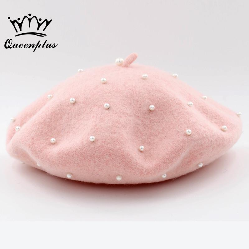 

2020 100% wool Vintage Warm Wool Winter Women Beret French Artist Beanie Hat Cap For Sweet Girl Gift spring and autumn hats, White